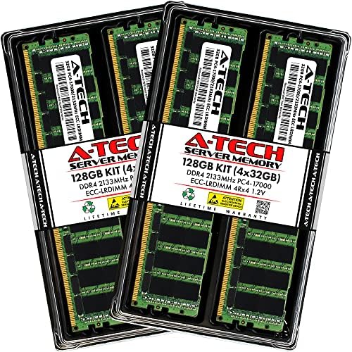 A-Tech 64GB Kit (2x32GB DDR4 2400MHz PC4-19200 ECC LRDIMM 4Rx4 Quad Rank 1.2V Load Reduced DIMM 288-Pin Server RAM Memory Upgrade Modules (A-Tech Enterprise Series