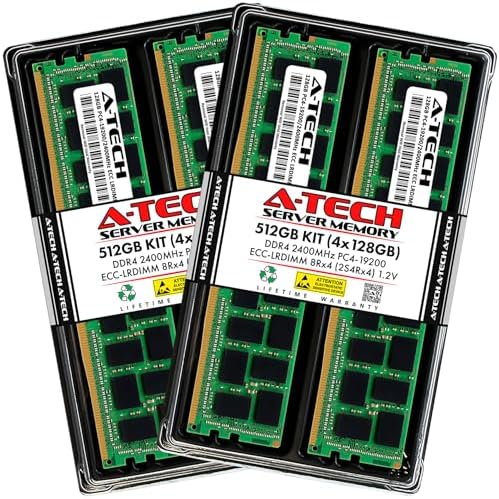 A-Tech 64GB Kit (2x32GB DDR4 2400MHz PC4-19200 ECC LRDIMM 4Rx4 Quad Rank 1.2V Load Reduced DIMM 288-Pin Server RAM Memory Upgrade Modules (A-Tech Enterprise Series