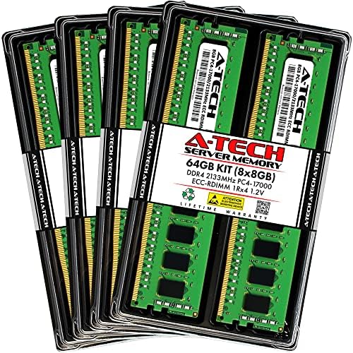 A-Tech 64GB Kit (2x32GB) DDR4 2400MHz PC4-19200 ECC RDIMM 2Rx4 Dual Rank 1.2V ECC Registered DIMM 288-Pin Server & Workstation RAM Memory Upgrade Modules (A-Tech Enterprise Series)|B081VVMT8Y
