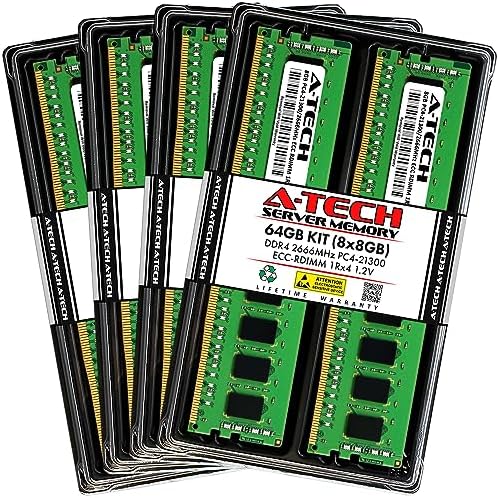 A-Tech 64GB Kit (2x32GB) DDR4 2400MHz PC4-19200 ECC RDIMM 2Rx4 Dual Rank 1.2V ECC Registered DIMM 288-Pin Server & Workstation RAM Memory Upgrade Modules (A-Tech Enterprise Series)|B081VVMT8Y