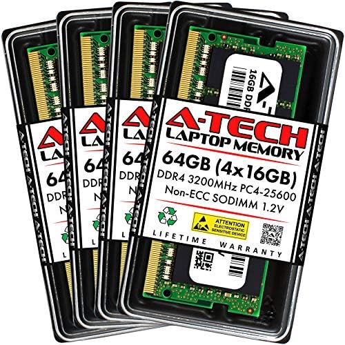 A-Tech 32GB (2x16GB) DDR4 3200 MHz SODIMM PC4-25600 (PC4-3200AA) CL22 Non-ECC Laptop RAM Memory Modules|B08KTRP13V