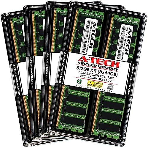 A-Tech 64GB Kit (2x32GB DDR4 2400MHz PC4-19200 ECC LRDIMM 4Rx4 Quad Rank 1.2V Load Reduced DIMM 288-Pin Server RAM Memory Upgrade Modules (A-Tech Enterprise Series