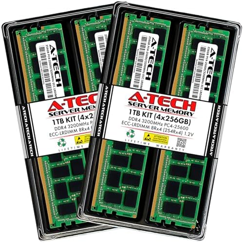 A-Tech 64GB Kit (2x32GB DDR4 2400MHz PC4-19200 ECC LRDIMM 4Rx4 Quad Rank 1.2V Load Reduced DIMM 288-Pin Server RAM Memory Upgrade Modules (A-Tech Enterprise Series