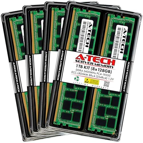 A-Tech 64GB Kit (2x32GB DDR4 2400MHz PC4-19200 ECC LRDIMM 4Rx4 Quad Rank 1.2V Load Reduced DIMM 288-Pin Server RAM Memory Upgrade Modules (A-Tech Enterprise Series