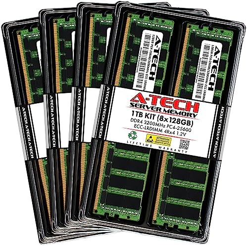 A-Tech 64GB Kit (2x32GB DDR4 2400MHz PC4-19200 ECC LRDIMM 4Rx4 Quad Rank 1.2V Load Reduced DIMM 288-Pin Server RAM Memory Upgrade Modules (A-Tech Enterprise Series