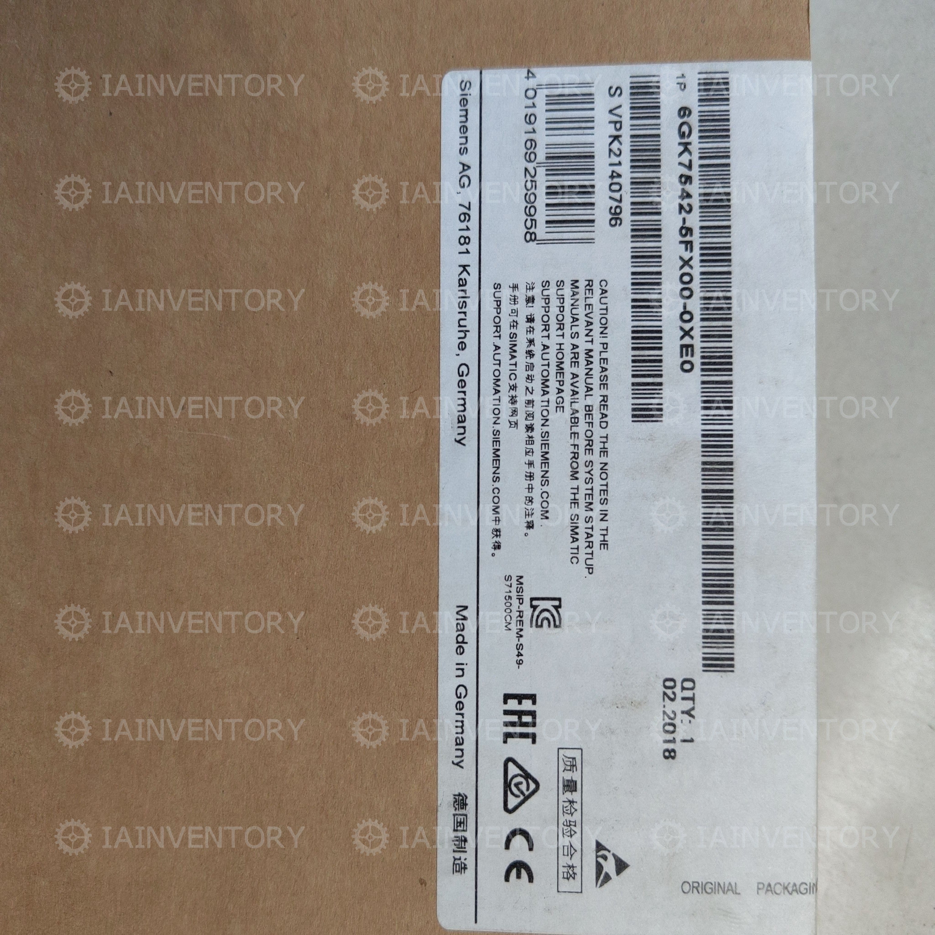 Siemens 6GK7542-5FX00-0XE0 communication processor 6GK7 542-5FX00-0XE0