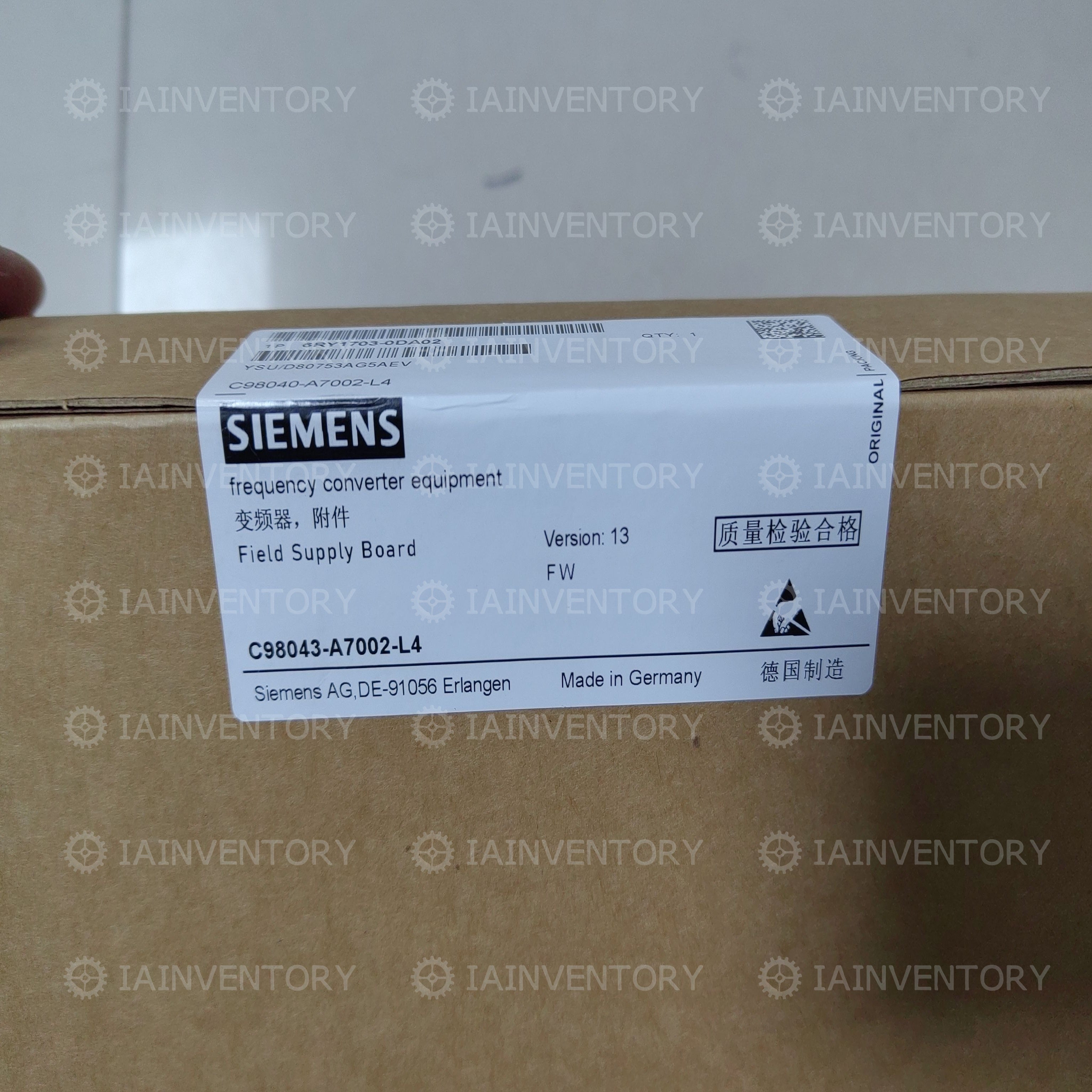 SIEMENS 6RY1703-0DA02 C98043-A7002-L4 P/ 6RA70