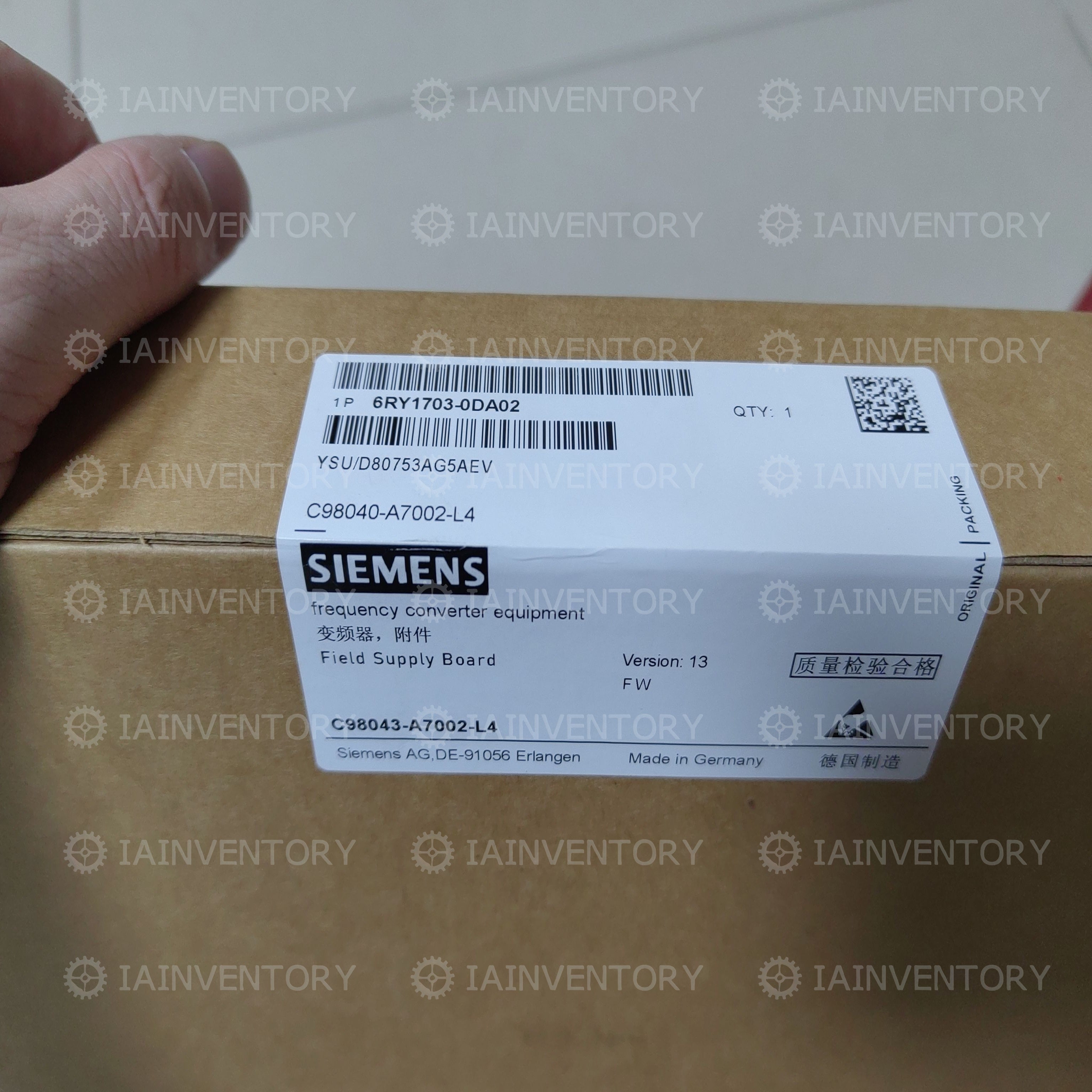SIEMENS 6RY1703-0DA02 C98043-A7002-L4 P/ 6RA70