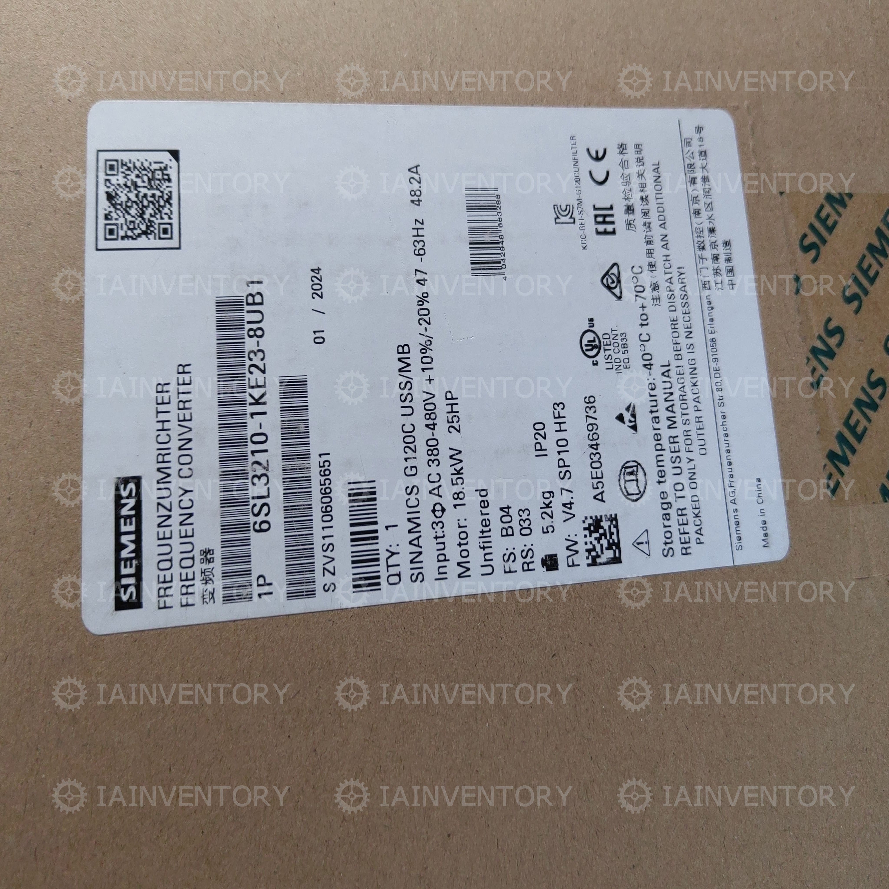 SIEMENS 6SL3210-1KE23-8UB1 SINAMICS G120C