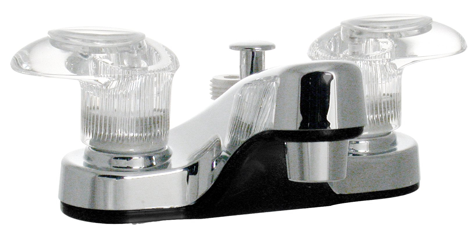 Valterra PF222341 Catalina Faucet, Chrome Finish RV Bathroom Lavatory Diverter, Two Clear Acrylic Levers