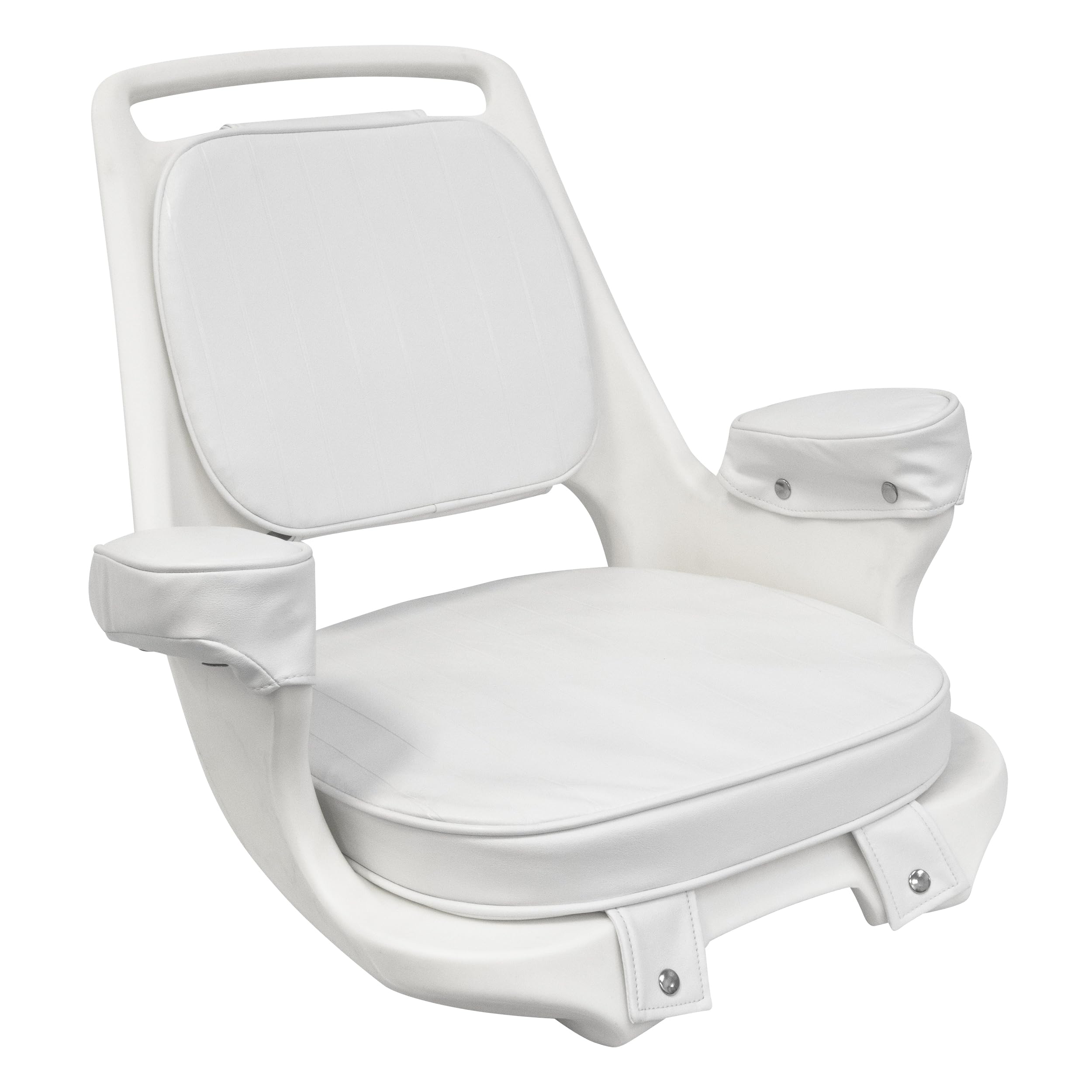 Wise Seats 8WD1007-3-710 Wise Captain's Chair Package w/ Chair, Cushion Set & Mount Plate White