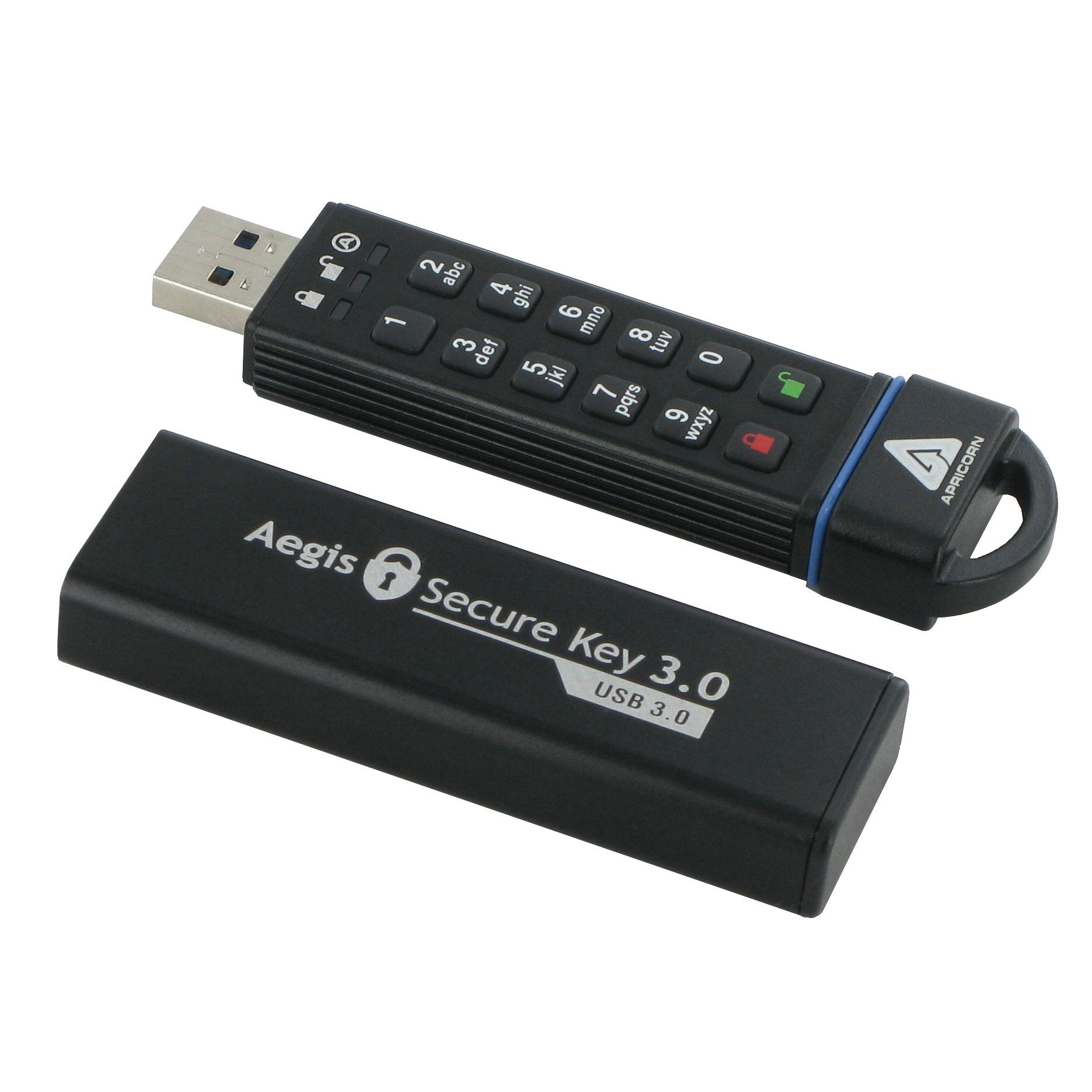 Apricorn 30GB Aegis Secure Key FIPS 140-2 Level 3 Validated 256-bit Encryption USB 3.0 Flash Drive (ASK3-30GB)