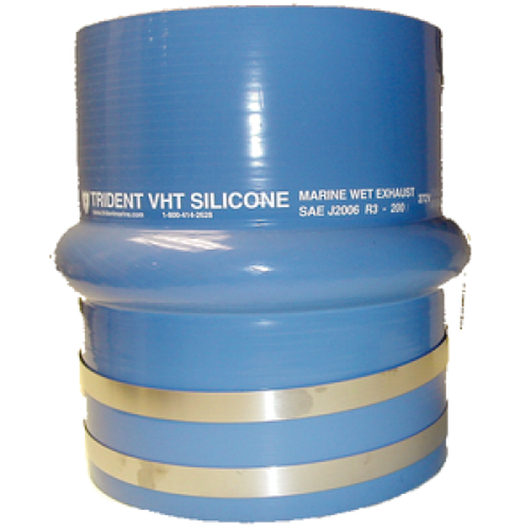 Trident Marine 272V2000-S/S Blue Silicone "VHT" Single Hump Hose w/T-Bolt Clamps, 2"