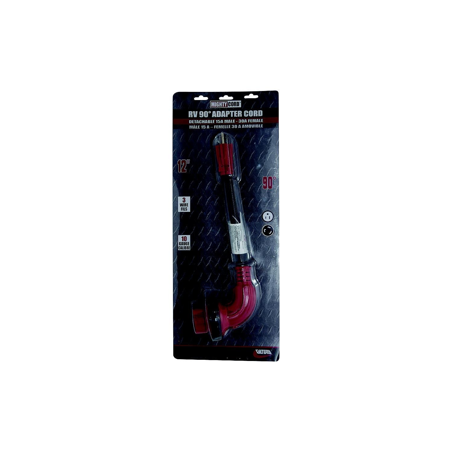 Valterra A10-1530D90VP Mighty Cord 90Â° Adapter Cord, 15AM-30AF, Carded