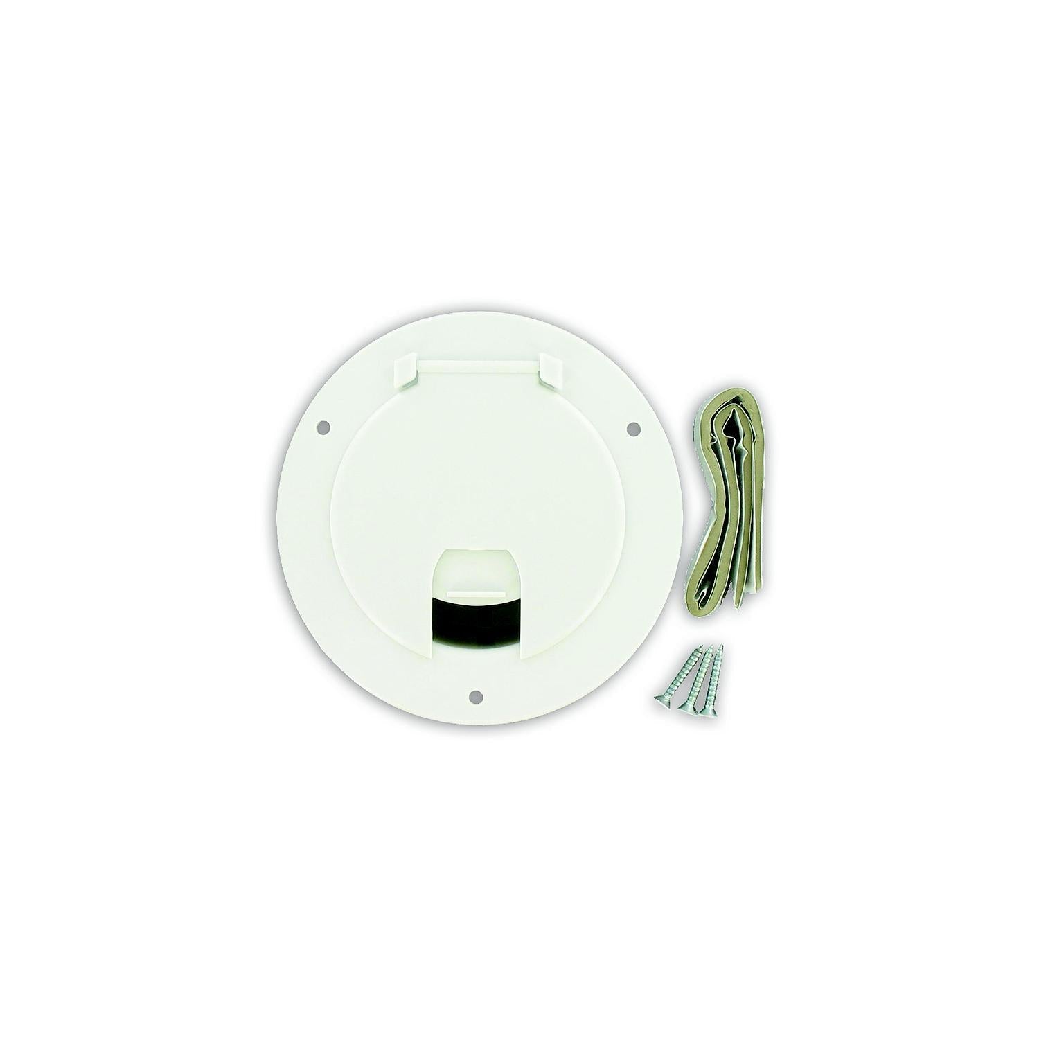 Valterra A10-2135VP Cable Hatch, Large Round, White