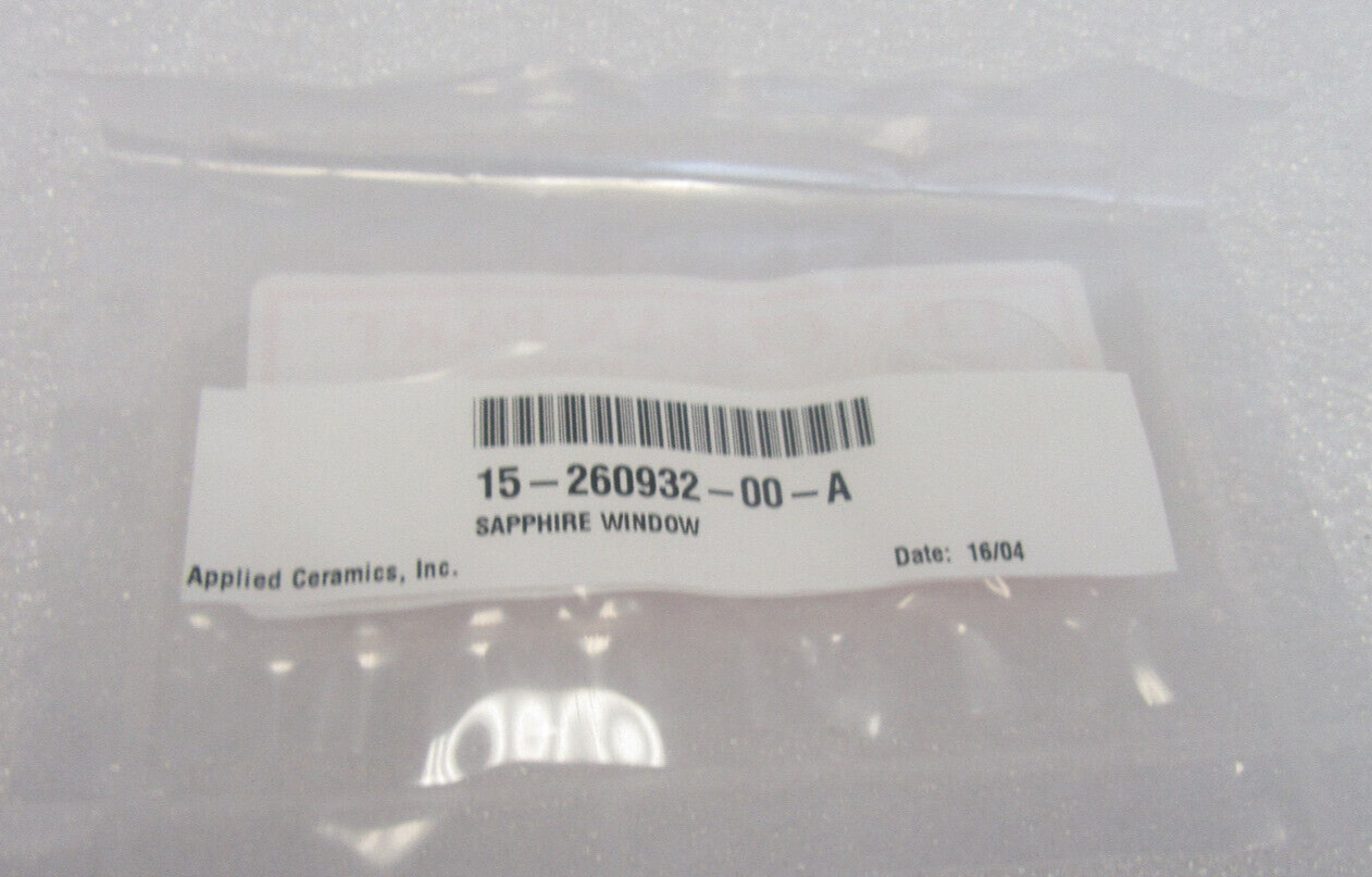 Applied Ceramics 15-260932-00-A Sapphire Window | Alo Tech Solutions