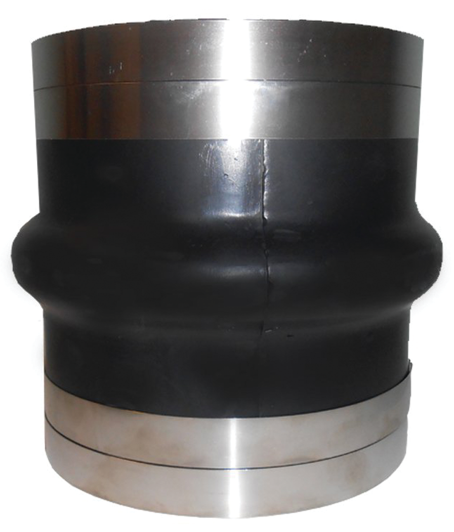 Trident Marine THH-4-S/S Trident Hi-Temp Molded Rubber Wet Exhaust Hump Hose, Bellows 4"