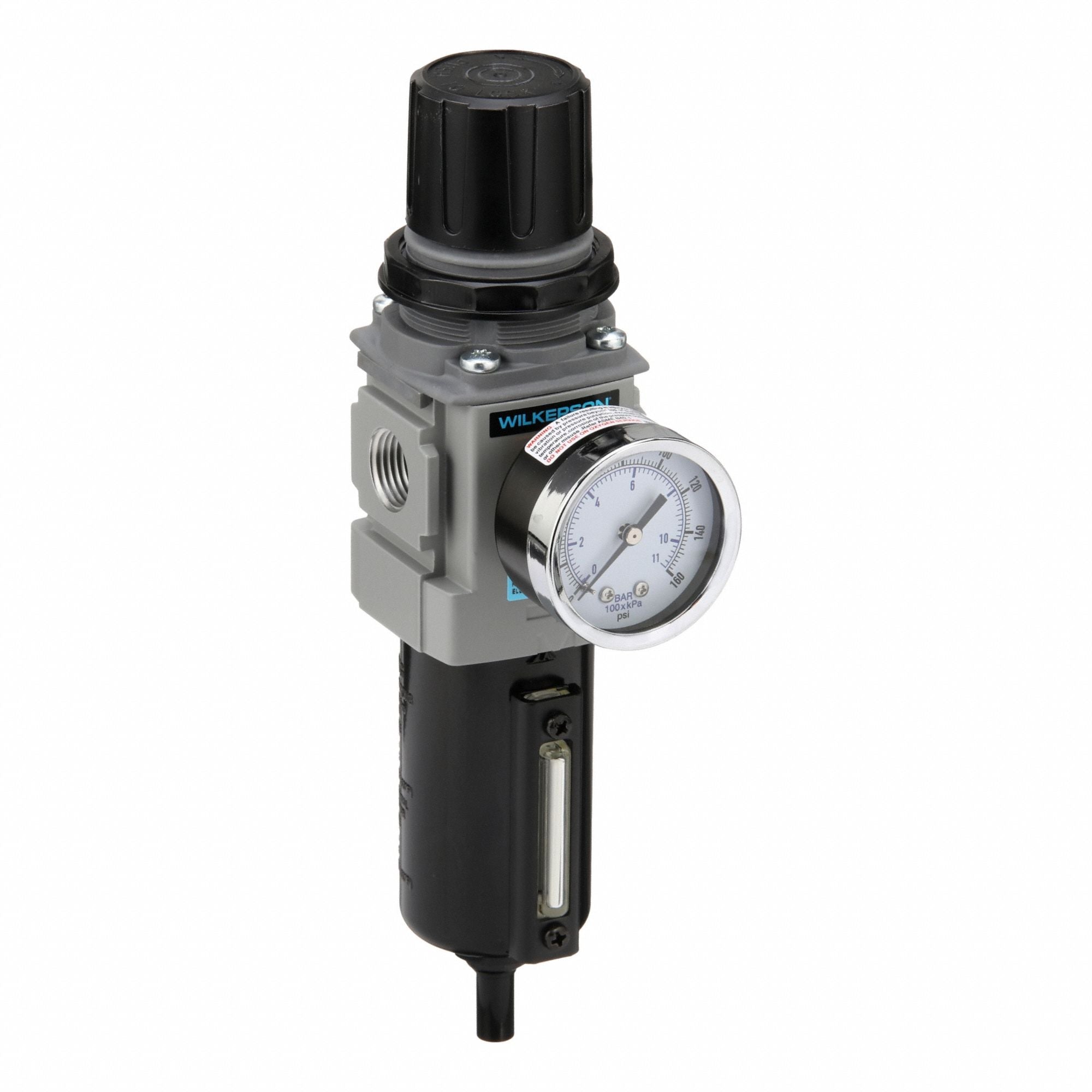 WILKERSON Filter/Regulator: 18 Series, 1/2 in NPT, 164 scfm, 5 micron, 0 psig to 125 psig, Aluminum