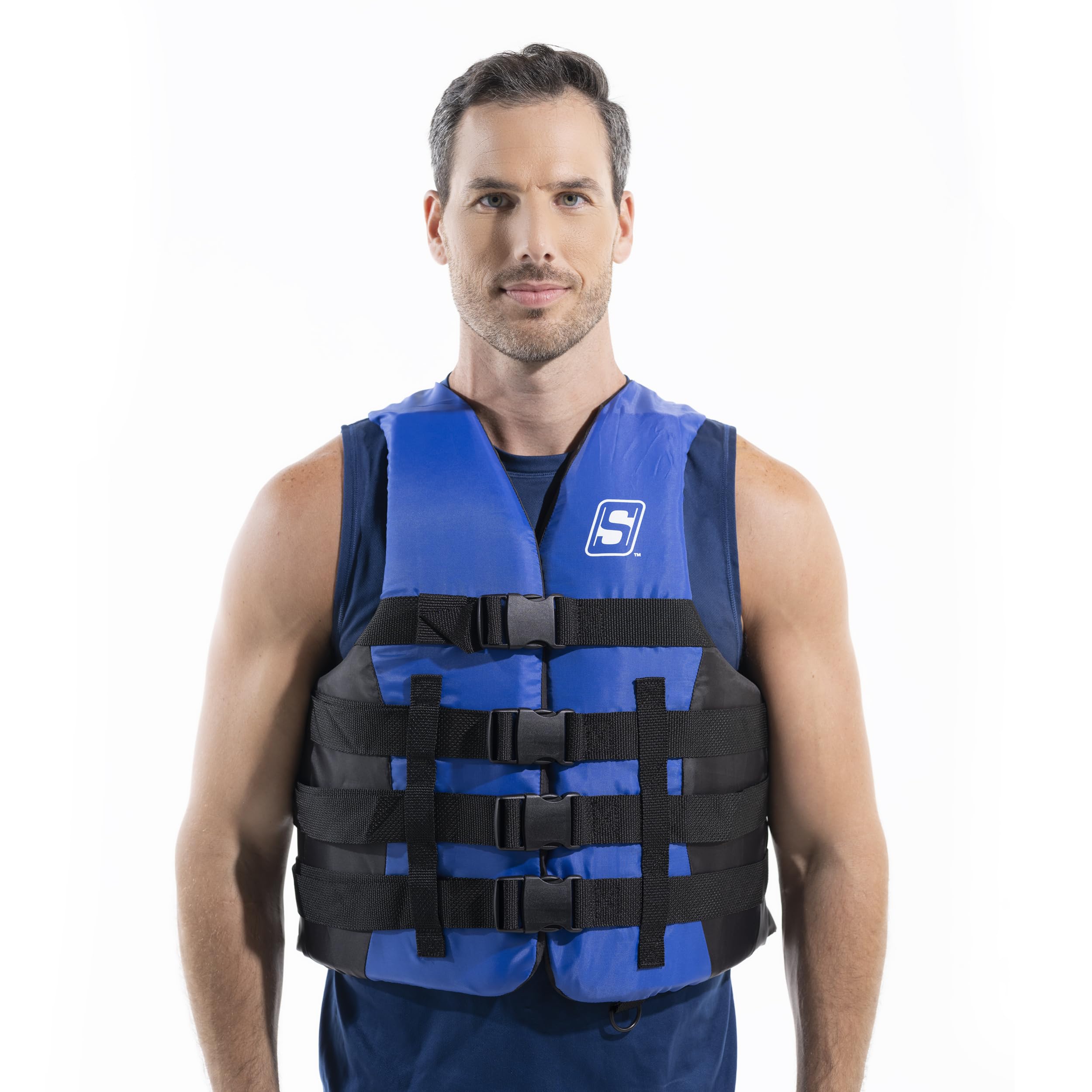 Seachoice 85363 Ski Vest 4 Belt Blue, 2XL/3XL