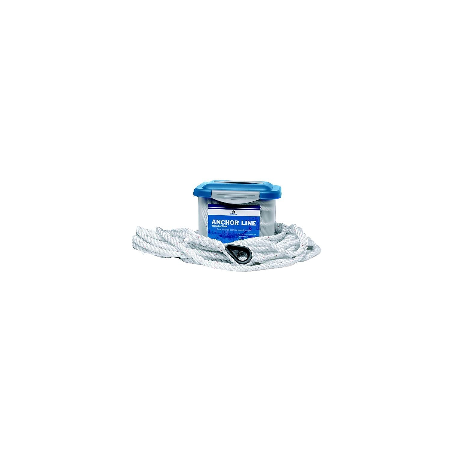 Samson Rope 603 024 015 083 Samson Pro-Set-3 Nylon Anchor Line, White w/ Red & Green Tracers