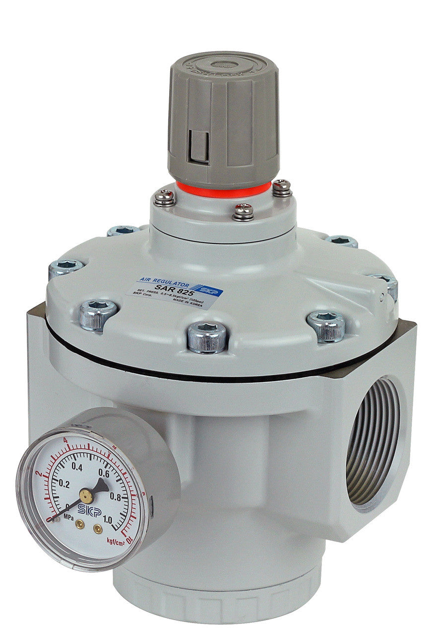 PneumaticPlus SAR825-N14G Air Pressure Regulator | 1-1/2" NPT | Internal Pilot | Gauge Included