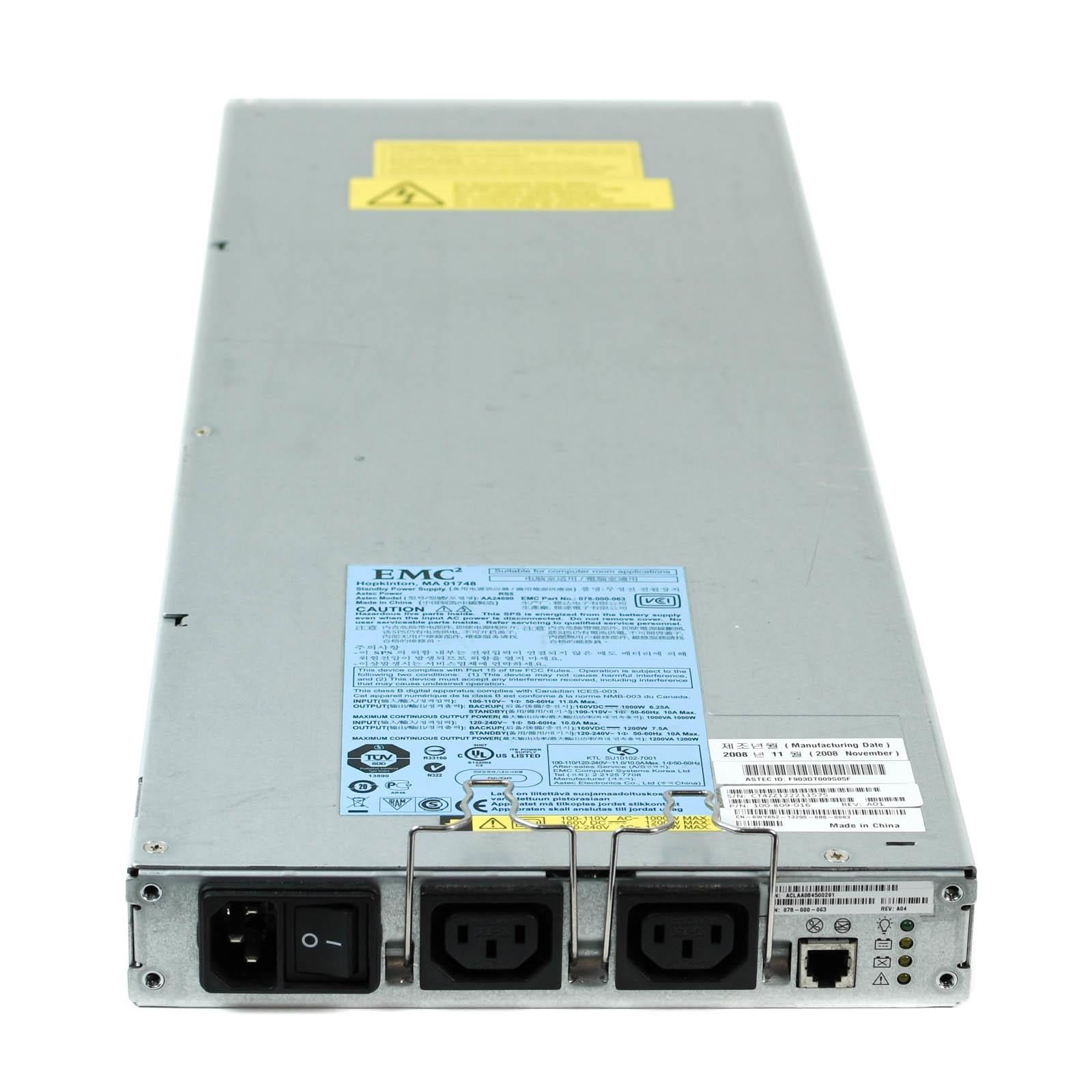 *NEW Batteries* EMC 078-000-063 1200W SPS Standby Power supply 100-809-016 WY652