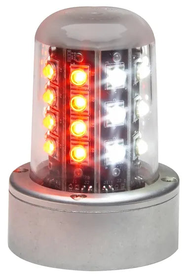 Whelen LED Rd/Wt Beacon, 28V (A470A Mount, FlyingLeads 01-0790520-01