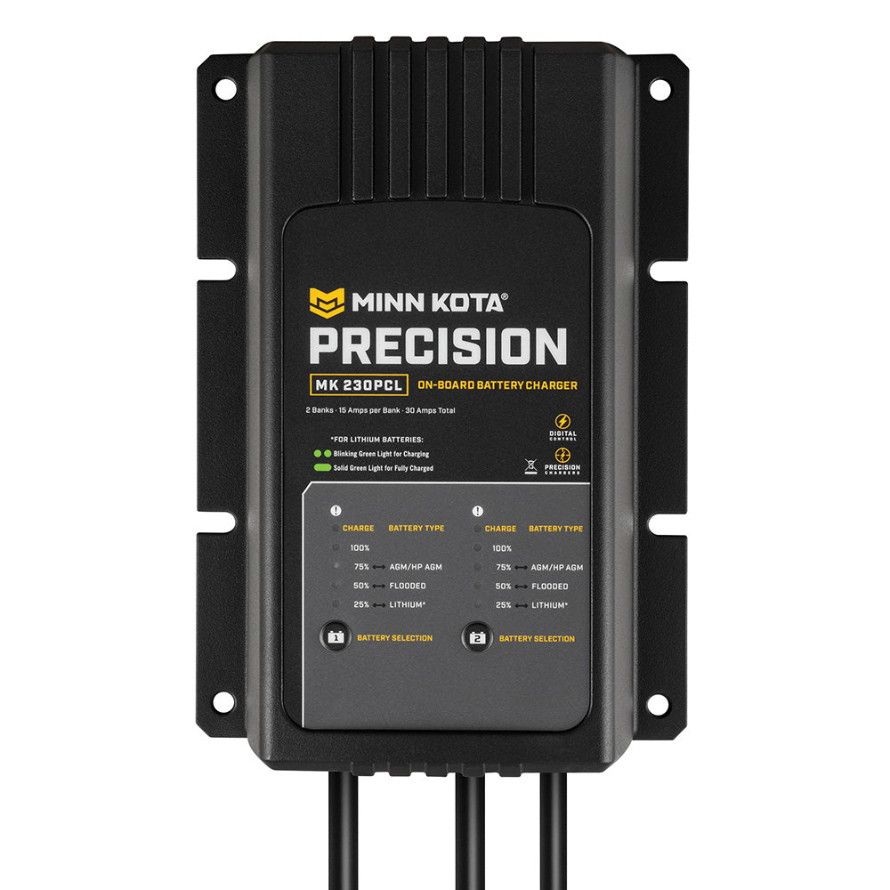 Minn Kota On-Board Precision Charger MK-230 PCL 2 Bank x 15 AMP LI Optimized Charger [1832304]