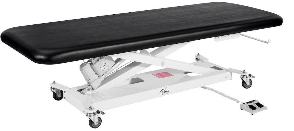 XRO Power Hi-Lo Exam Table, Open Base w/ Flat Top, Casters, Handrail & Antimicrobial Upholstery, ADA Compliant
