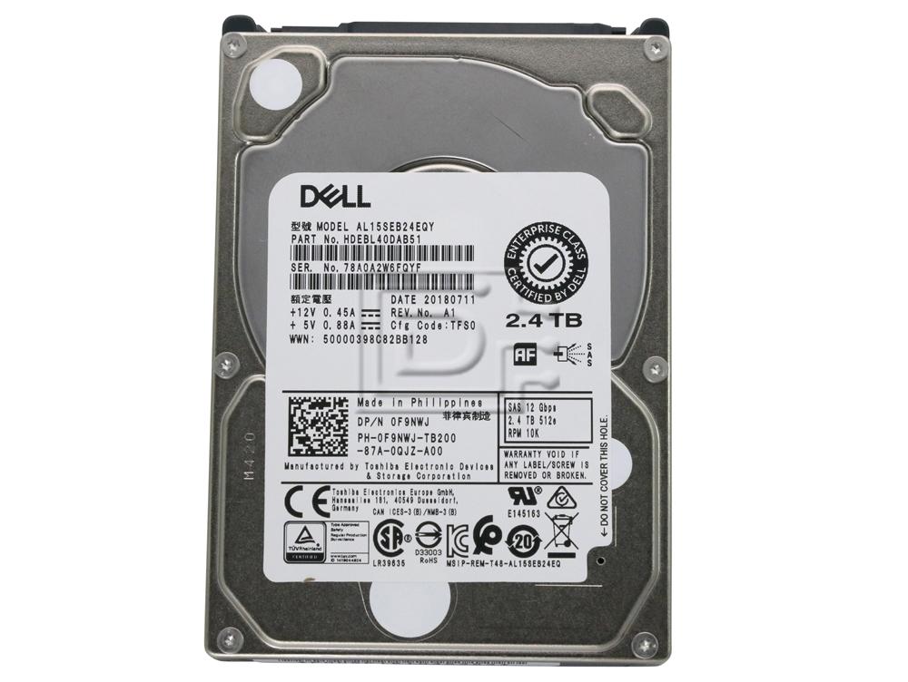 Dell F9NWJ Toshiba AL15SEB24EQY 2.4TB 2.5-inch 10K SAS Enterprise Hard Drive
