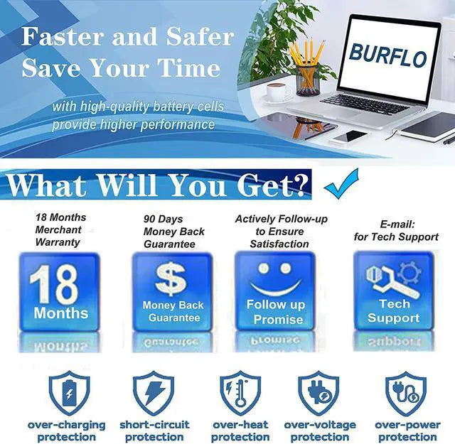 Alt view image 5 of 7 - Burflo CP03XL Battery for HP Spectre X360 13-AE000 Series:13-AE011DX 13-AE012DX 13-AE001NG 13-AE006NO 13-AE013DX 13-AE091MS 13-AE0XX CP03060XL 929066-421 929072-855 HSTNN-LB8E LB8-11.55V 60.9Wh