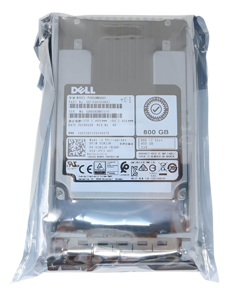 CN3JH Dell 800GB SAS 2.5" 12G MU SSD Gen13 SSD PX05SMB0B0Y