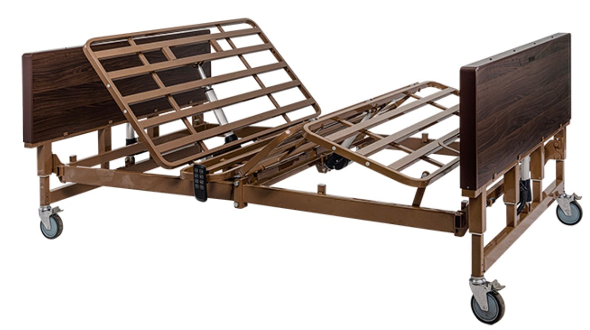 Bariatric HD Homecare Bed w/ Half Rail and Foam Mattress. 48"W