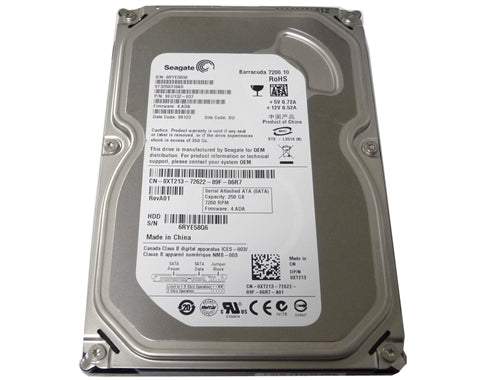 Seagate Barracuda ST3250310AS 250GB 8MB Cache 7200RPM SATA 3.0Gb/s 3.5" Hard Drive - New OEM w/ 1-Year warranty