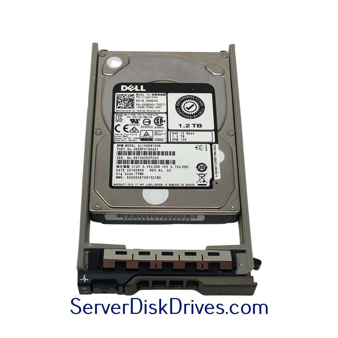 89D42 Dell 1.2TB 10K RPM 12Gb/s 2.5 SAS Hard Drive AL14SEB120N