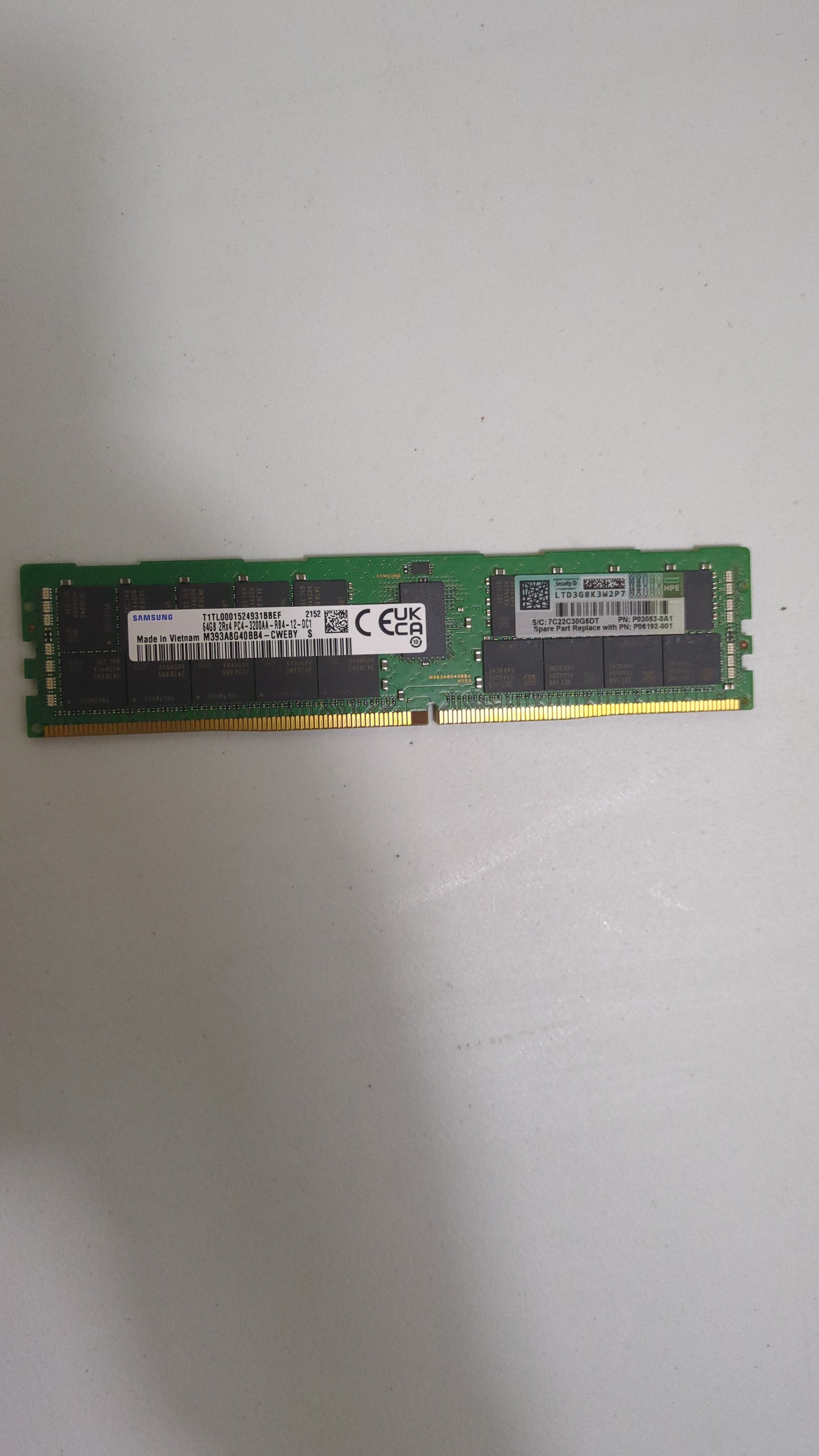 Samsung M393A8G40BB4-CWEBY - 64GB DDR4 PC4-3200 RDIMM | Alo Tech Solutions