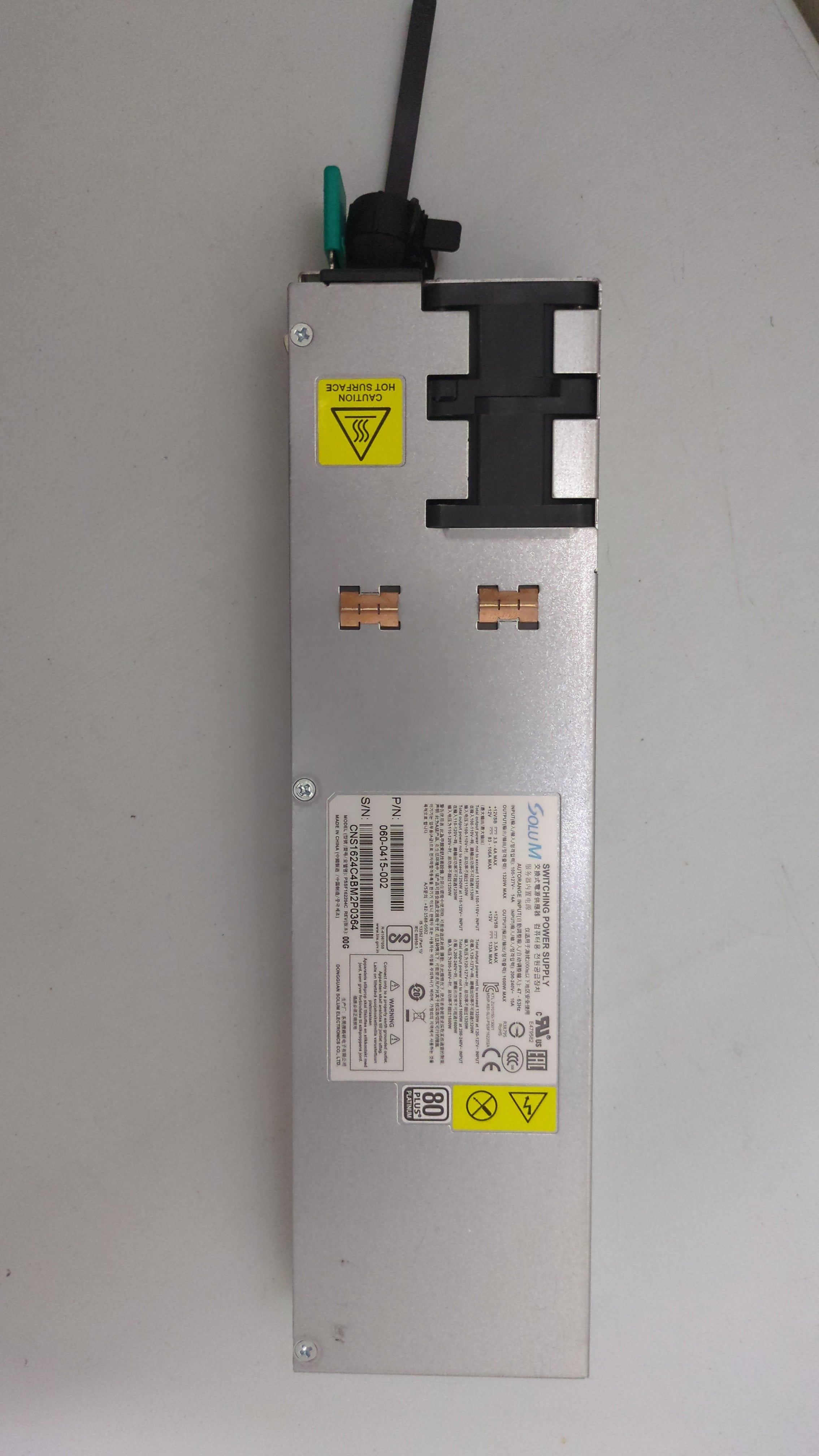 HPE 1600W 80+ Platinum Power Supply 060-0415-002 PSSF162204C