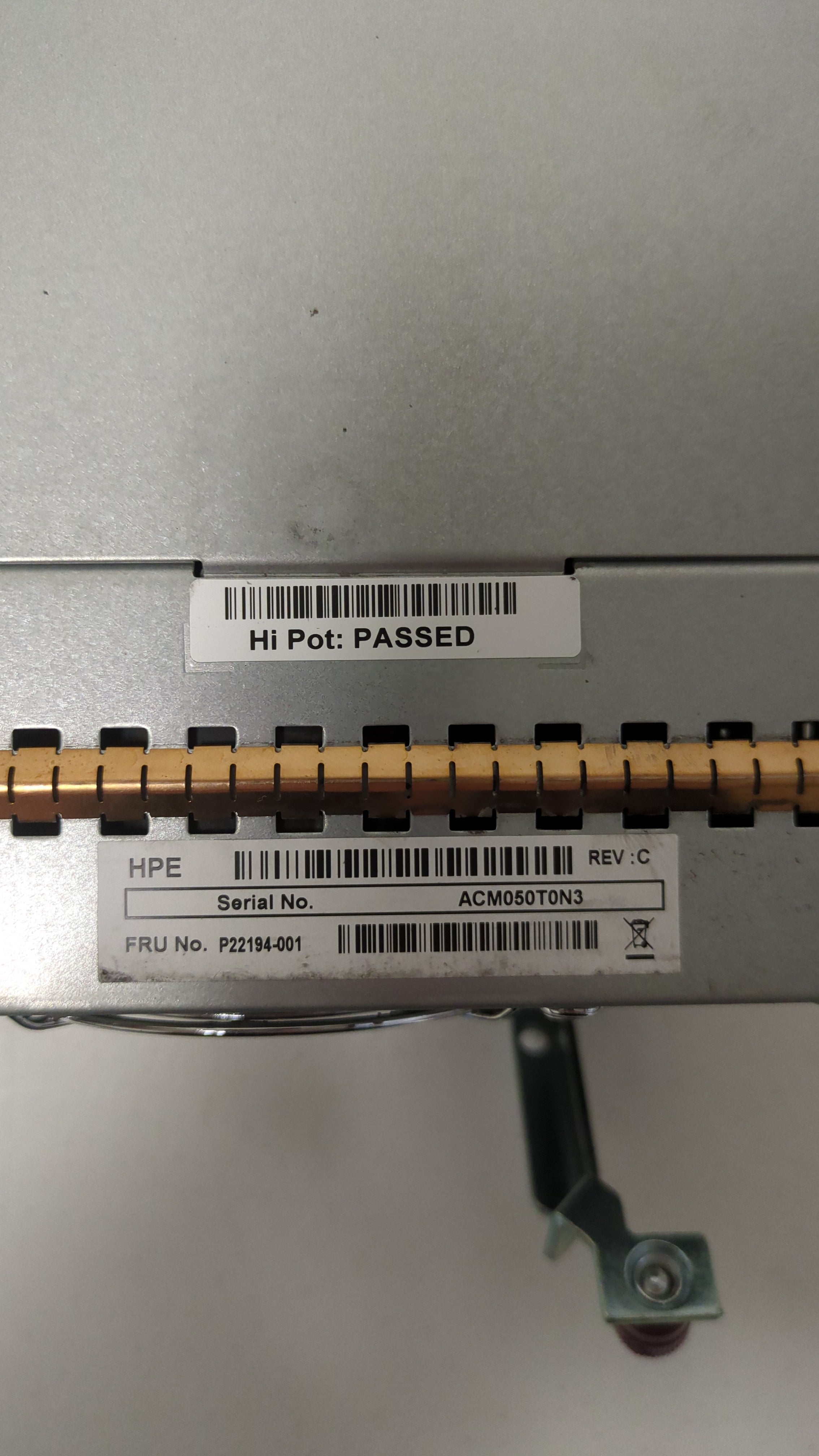 HPE P22194-001 - MSA 627W Gold PSU Side View | Alo Tech Solutions