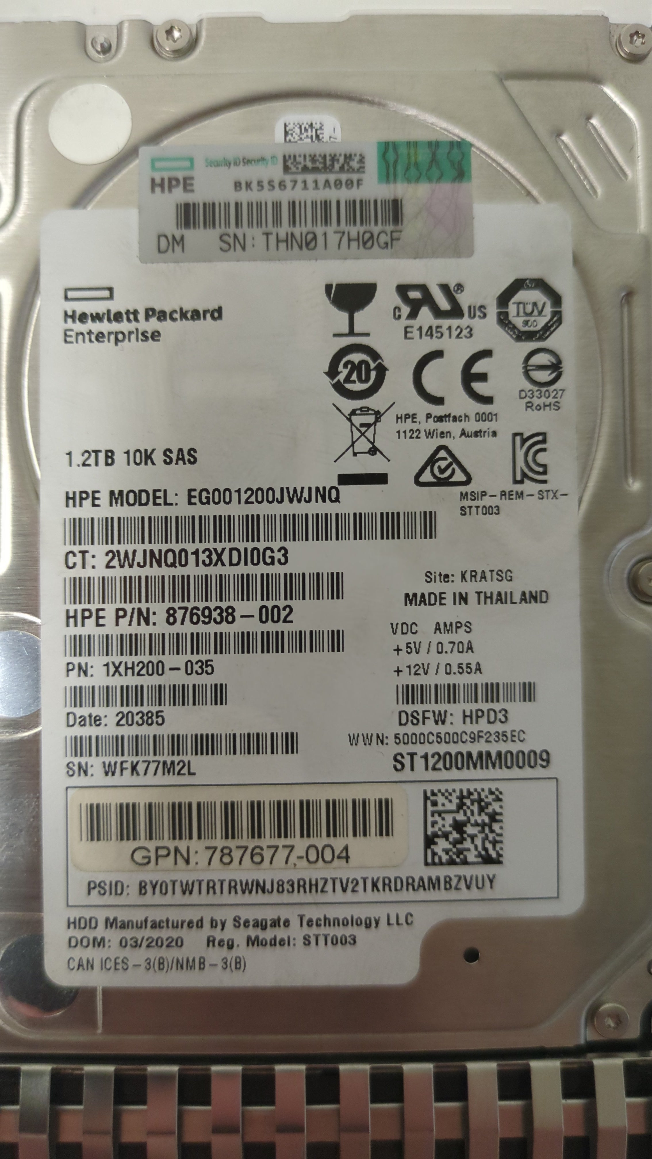 HPE 1XH200-035 - MSA 1.2TB 10K SAS HDD Connector View | Alo Tech Solutions