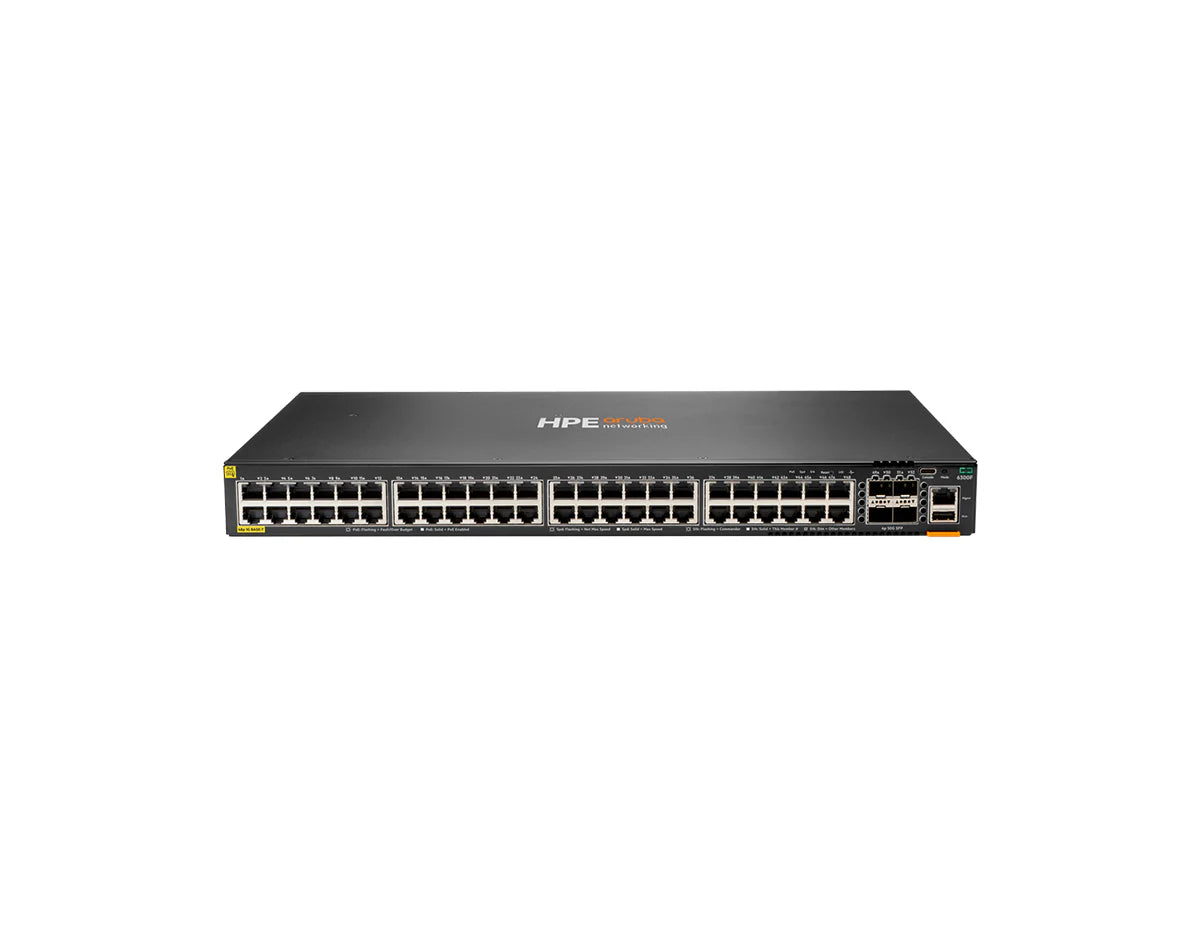 HPE Aruba Networking JL665A CX 6300F 48-Port 1GbE PoE+ Switch with 4‑port SFP56 Switch