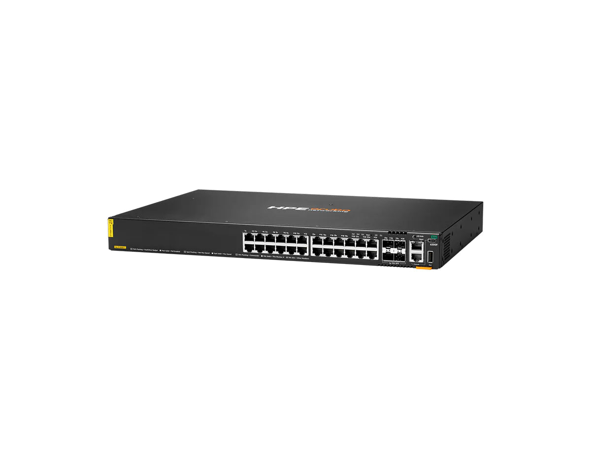 HPE Aruba Networking JL725B CX 6200F 24G Class‑4 PoE 4SFP+ 370W Switch