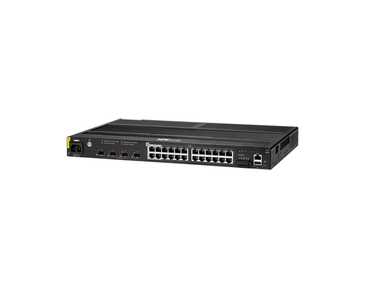 HPE Aruba Networking JL818A 4100i 24-Port Gigabit PoE Switch with 4 SFP+ Uplinks