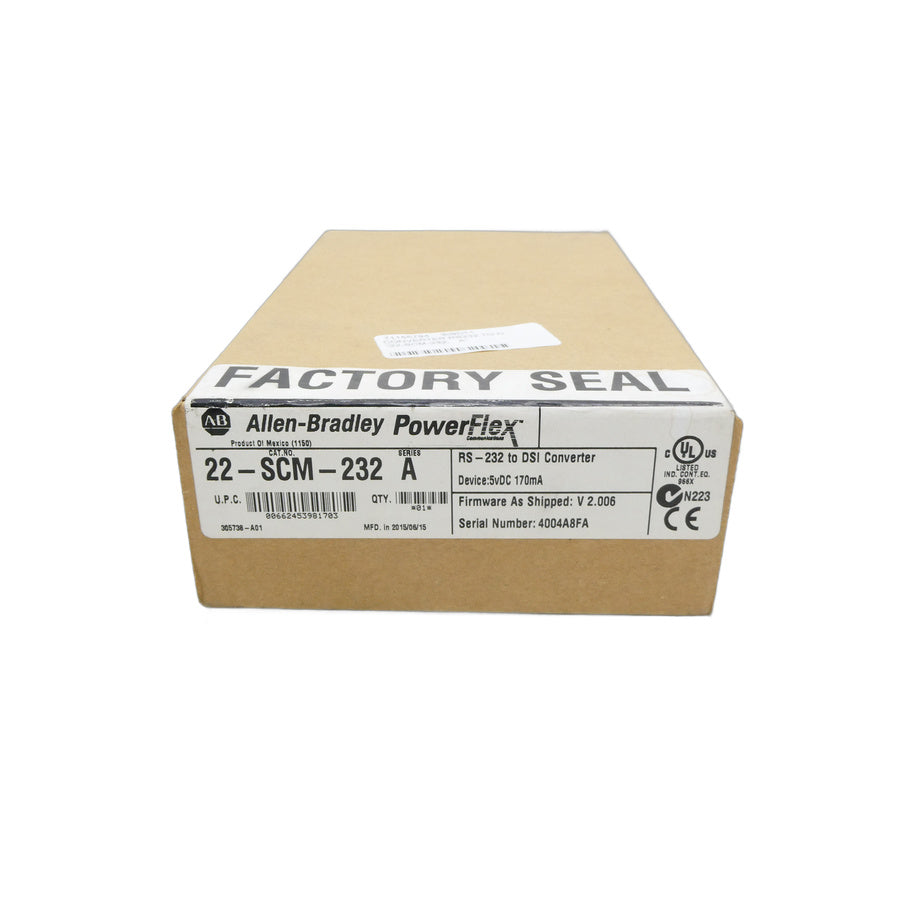 ALLEN BRADLEY 22-SCM-232 SER. A F/W V2.006 5VDC NSFS