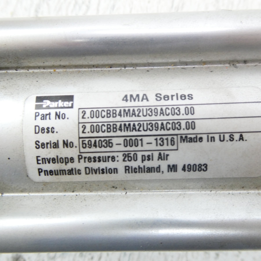 PARKER 2.00CBB4MA2U39AC03.00 250PSI NSNP