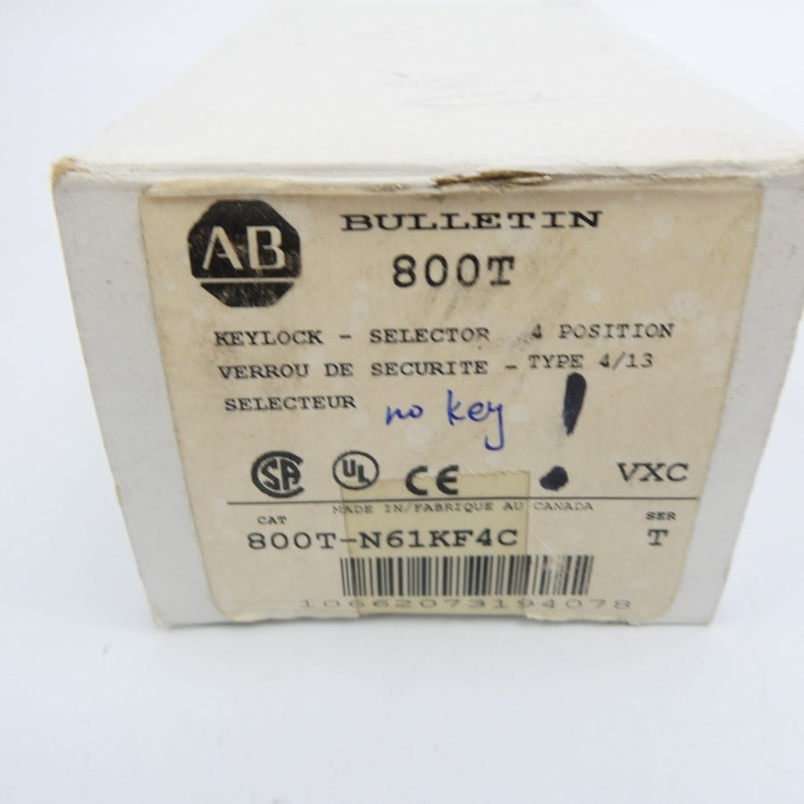 ALLEN BRADLEY 800T-N61KF4C SER. T (ONE KEY) (WH) NSMP