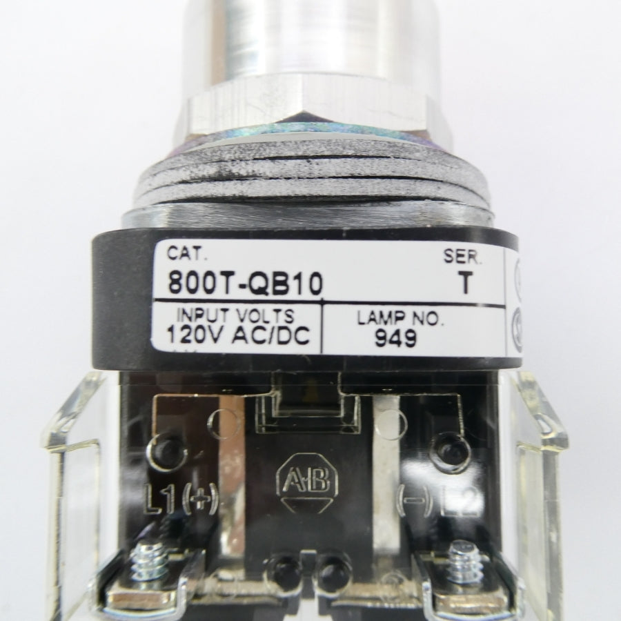 ALLEN BRADLEY 800T-QB10AA2 SER. T 120VAC/DC (WH) NSMP