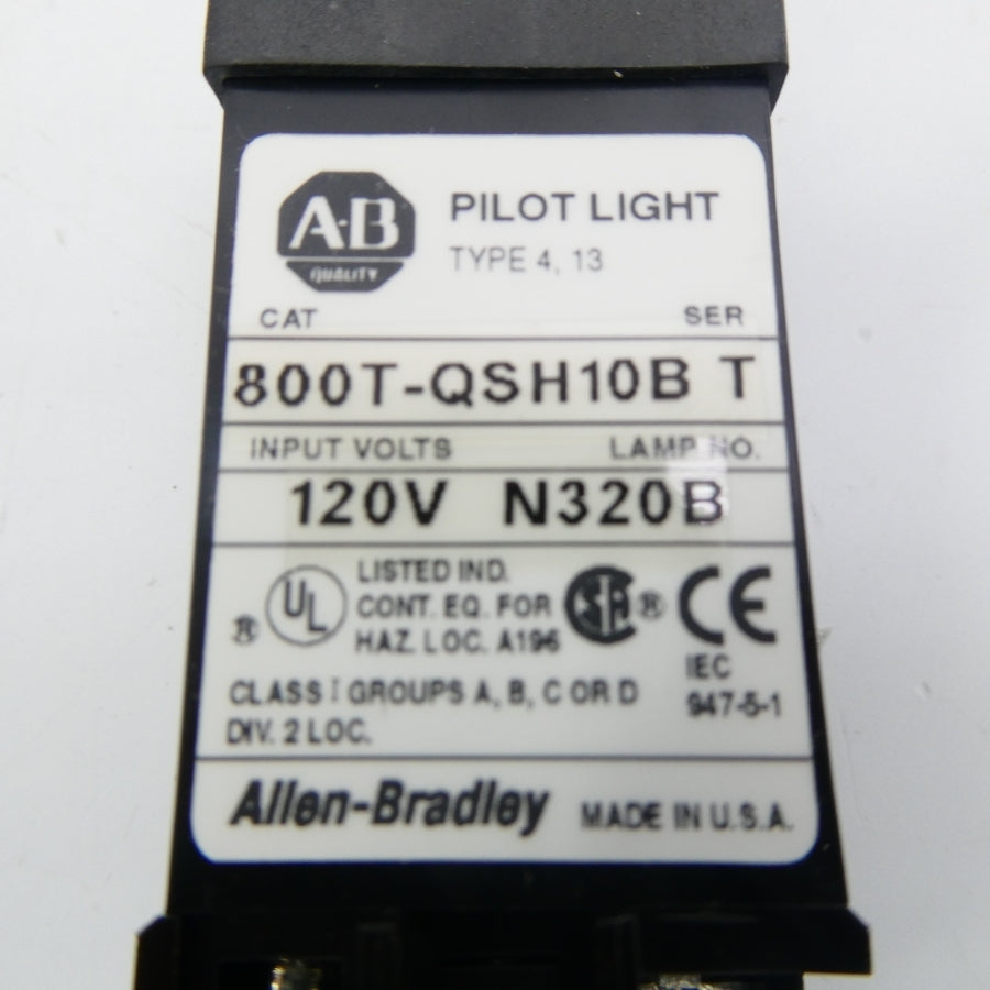 ALLEN BRADLEY 800T-QSH10B SER. T 120V (WH) NSMP