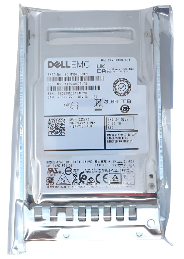 DELL 3.84TB SAS 2.5" 24G RI G14-G16 SSD SDFUS84DHB02T KPM6XRUG3T84 02XVX2