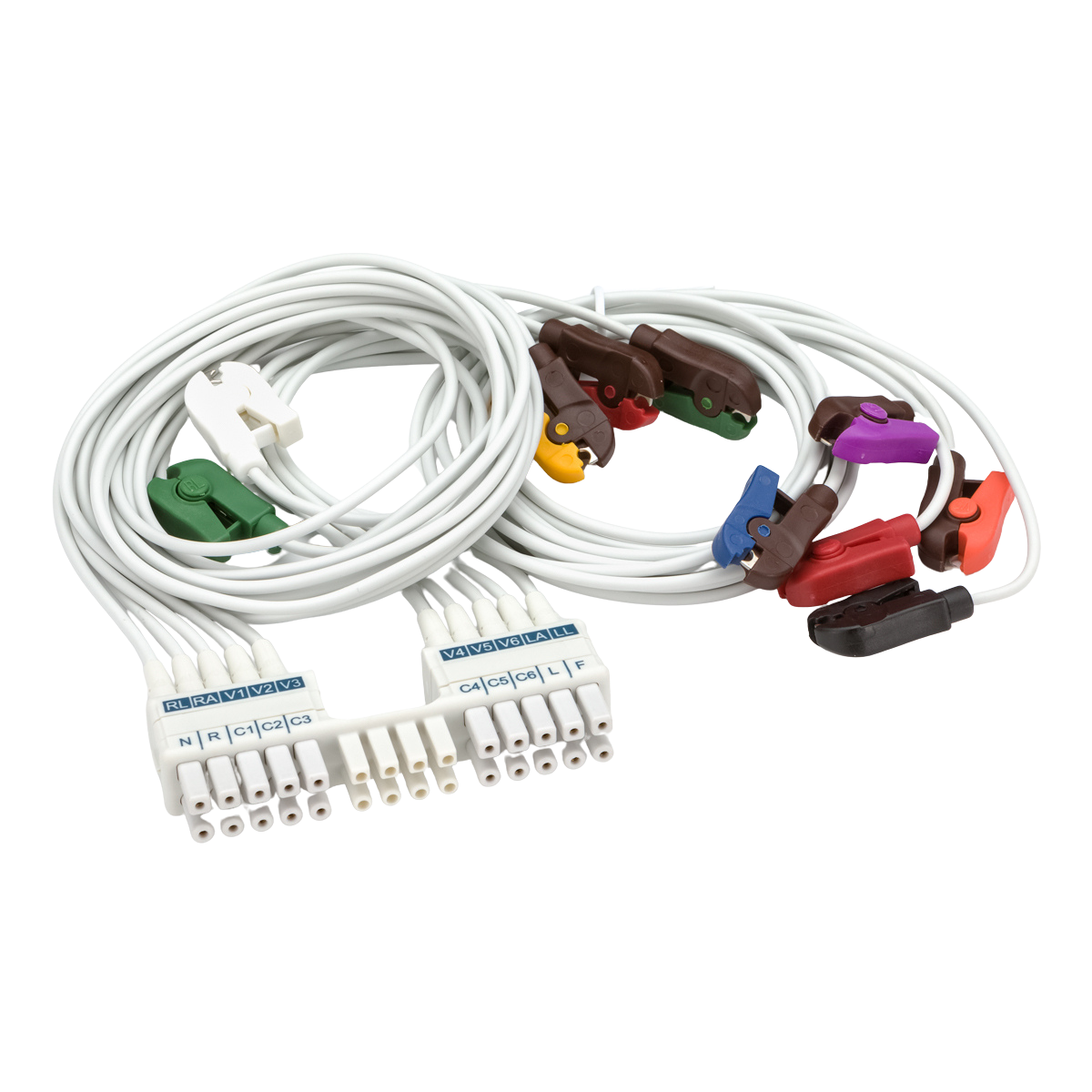 Leadwire Set, Welch Allyn/Hillrom, WAM/AM12 10-Leadwire with Pinch Clips, Long Leads, 9293-047-60
