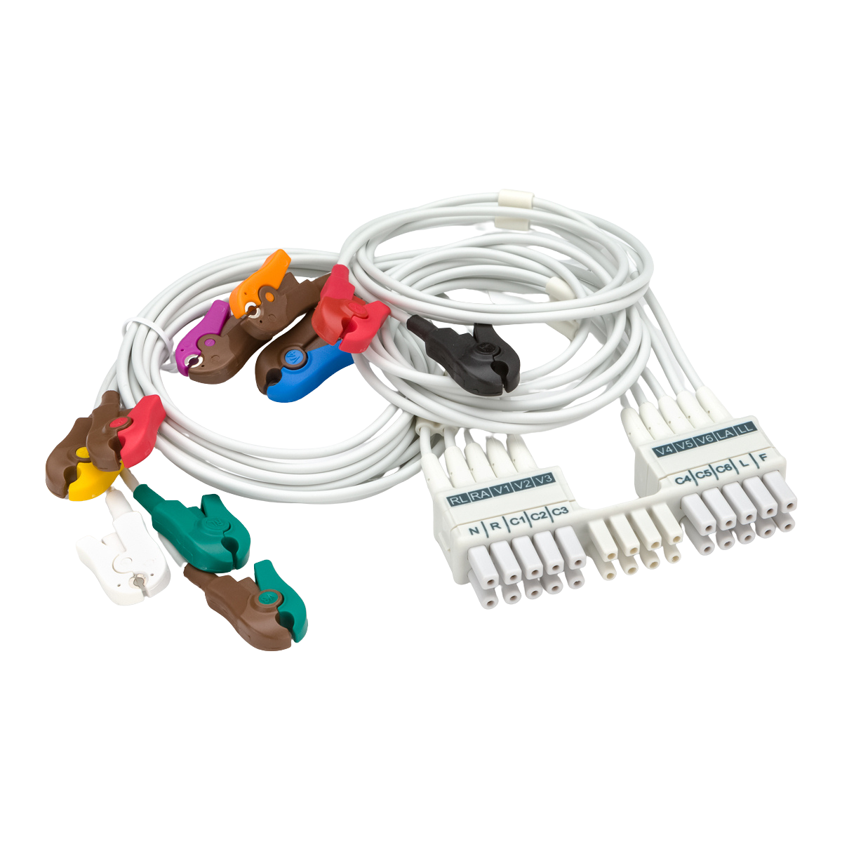 Leadwire Set, Welch Allyn/Hillrom, WAM/AM12 10-Leadwire with Pinch Clips, Short Length, 9293-047-70